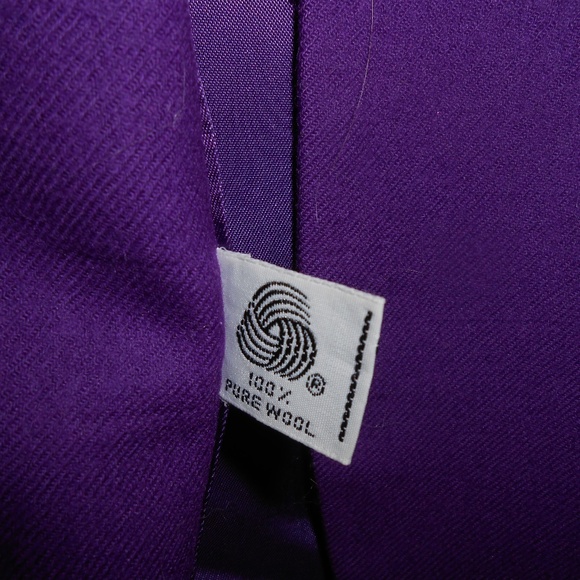 Vtg Christian Dior Purple Ladies Wool Blazer Sz 6 - Picture 5 of 5